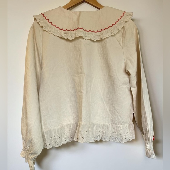 NWOT NITTA Collection Cream Embroidered Lace Top Sz S/M - Picture 5 of 13